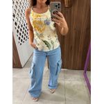 Blusa Estampada Com Alças Trançadas E Decote Nas Costas Lez a Lez 