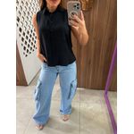 Camisa Sem Mangas Com Gola Preta Lez a Lez