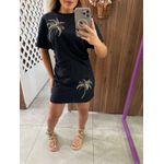 Vestido Curto Com Drapeados Laterais E Bordados Em Malha Lez a Lez 