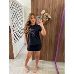 T-shirt Em Algodão Penteado Com Bordado E Paetês Lez a Lez 