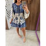 Vestido Curto Estampado Nina Azul Farm