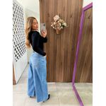 Blusa Preta Ombro a Ombro Com Abertura Dadri