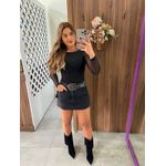 Body de Tule Aplicação Preto Dadri