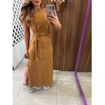 Vestido Camel Midi Com Amarração Colcci 