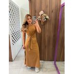 Vestido Camel Midi Com Amarração Colcci 