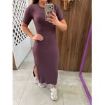 Vestido Roxo Canelado com Fenda Colcci 