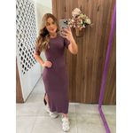 Vestido Roxo Canelado com Fenda Colcci 