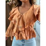 Blusa Boho Pêssego Flora 