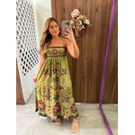 Vestido Cropped Estampado Flor De Jardim Farm