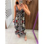 Vestido Cropped Flor De Fita Preto Farm