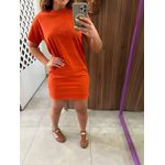 Vestido Curto Comfort T-shirt Laranja Colcci