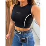 Cropped Preto Slim Contrast Colcci Sport 