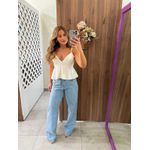 Blusa Off White Peplum 
