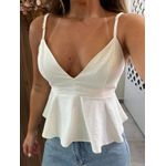 Blusa Off White Peplum 