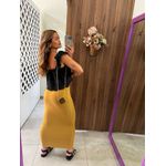 Saia Bege Midi Corte Sereia Colcci 