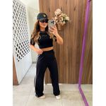 Calça Moletinho Reta Comfort Preta Colcci