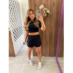 Short Curto Moletinho Comfort Preto Colcci Sport