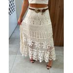 Saia Crochê Cru Midi Olivia