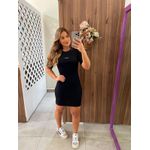 Vestido Curto Slim Fit Canelado Preto Colcci Sport 