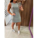 Vestido Curto Slim Canelado Cinza Colcci Sport