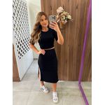 Saia Midi Canelada Preta New Comfort Colcci Sport 