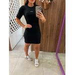 Vestido Curto Slim Fit Canelado Preto Colcci Sport 