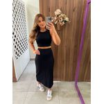 Saia Midi Cós Logo Preta Colcci Sport
