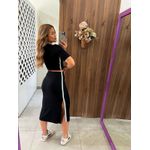 Cropped Slim Canelado Preto Colcci Sport 