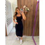 Vestido Midi Slim Cut-Out Preto Colcci Sport 