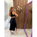 Vestido Midi Slim Cut-Out Preto Colcci Sport 