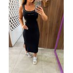 Vestido Midi Slim Cut-Out Preto Colcci Sport 