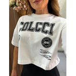 Camiseta Cropped Com Estampa Off Colcci 