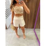 Top Cropped Maxi Flor E Miçangas Lez a Lez
