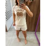 Camiseta Manga Curta Com Estampa Bege Colcci