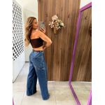 Top Faixa Tricot Marrom 