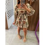 Vestido Curto Estampado Jardim Majestoso Farm
