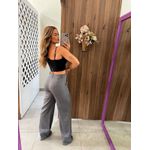Calça Wide Leg Alfaiataria Cinza