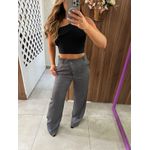 Calça Wide Leg Alfaiataria Cinza
