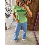 Camiseta Com Estampa e Logo Bordada Verde Colcci 