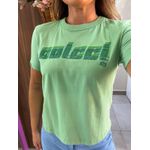 Camiseta Com Estampa e Logo Bordada Verde Colcci 