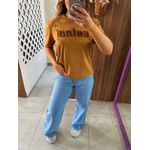 Camiseta Com Estampa e Logo Bordada Caramelo Colcci