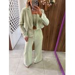 Blazer Cropped De Mangas Longas Com Listras E Lapelas Lez a Lez