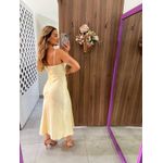 Vestido Midi Acetinado Amarelo Candy Lily 