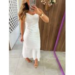 Vestido Midi Acetinado Branco Lily 