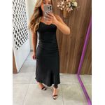 Vestido Midi Acetinado Preto Lily