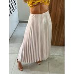 Saia Midi Plissada Bege Aurora