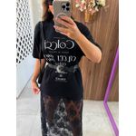 Camiseta Feminina Estampada Preta Colcci 