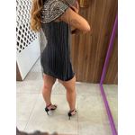 Gola Preta Bordada Em Pedraria Com Correntes