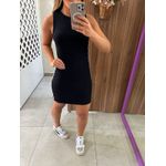 Vestido Curto Slim Canelado Preto Colcci Sport 