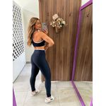 Conjunto Preto Top Speed E Calça Legging Fit Contrast Colcci Sport 